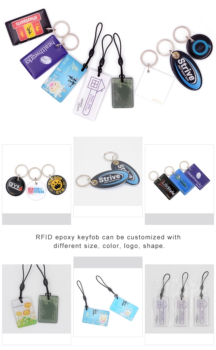 ID Epoxy Keyfob Custom RFID Epoxy Keychains Tags