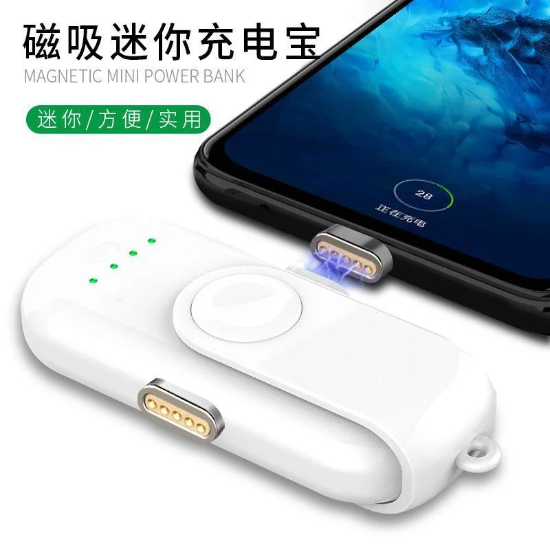 Stylish Keychain Design Type-C/Android/Ios Finger Charger 1000mAh Magnetic Power Bank