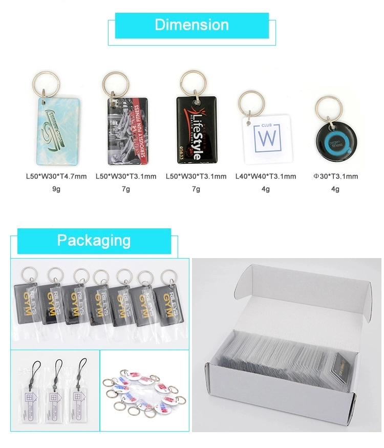 ID Epoxy Keyfob Custom RFID Epoxy Keychains Tags